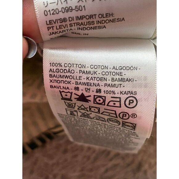 Levis Shirt Adult Small Green Standard Fit AOP Tropical Hawaiian Aloha Mens - Picture 6 of 10